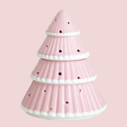 Pink Christmas Tree Tealight Wax Melt Warmer