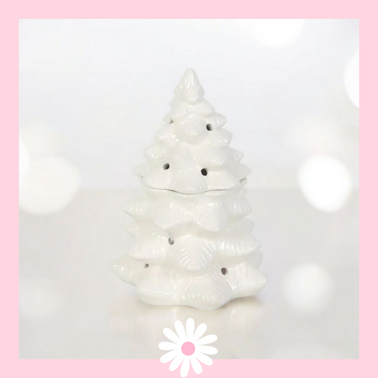 White Winter Fir Tree Tealight Melt Burner