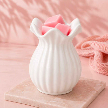White Pleated Flare Tealight Melt Warmer