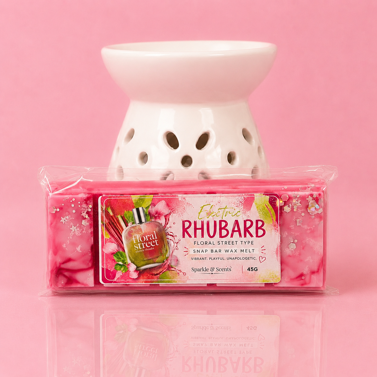 Electric Rhubarb Floral Street Type Snap Bar Wax Melt