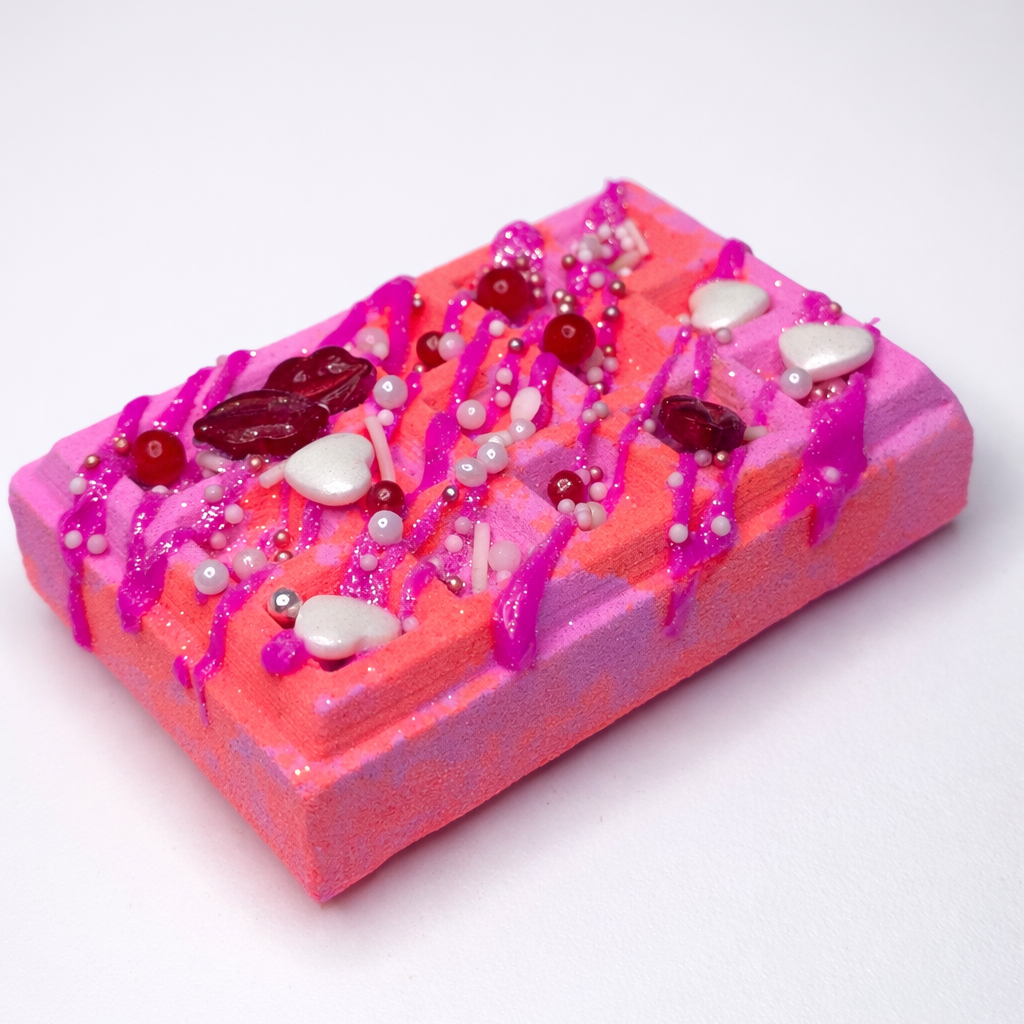 Lychee Guaba Sorbet Waffle Bath Bomb ~ Medium