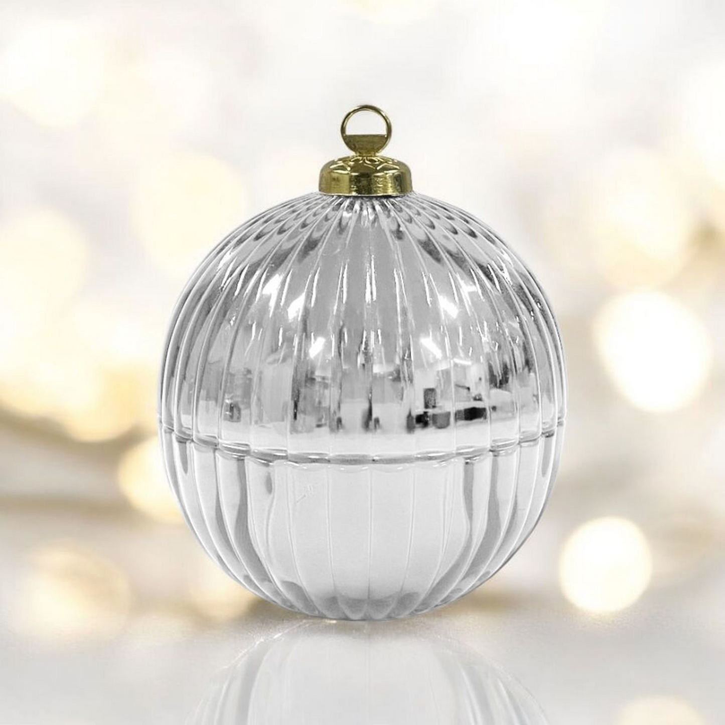 Christmas Bauble Candle - Silver