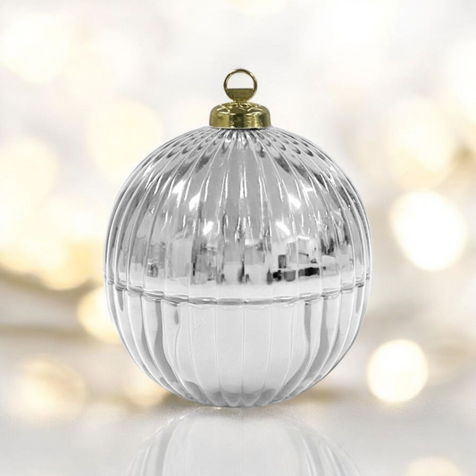 Christmas Bauble Candle - Silver
