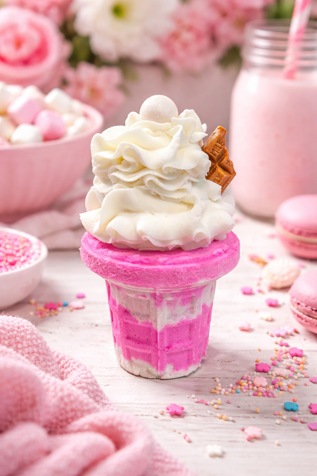 Blackberry & Strawberry Ice Cream Bath Bomb