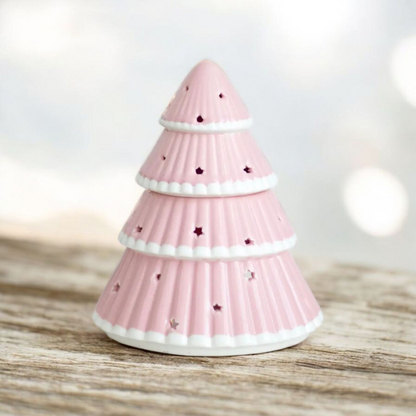 Pink Christmas Tree Tealight Wax Melt Warmer