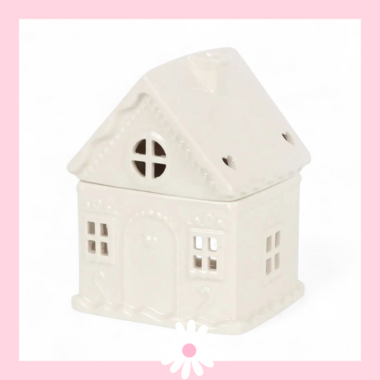 White Gingerbread House Tealight Melt Burner