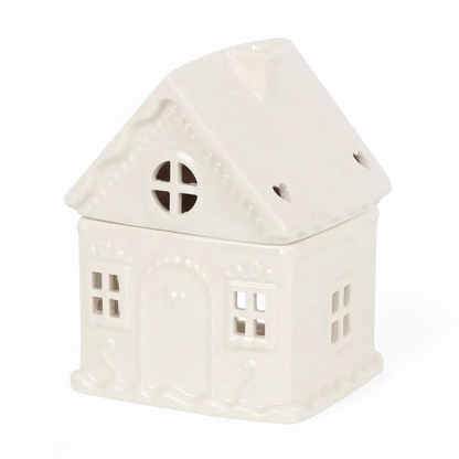 White Gingerbread House Tealight Wax Melt Warmer