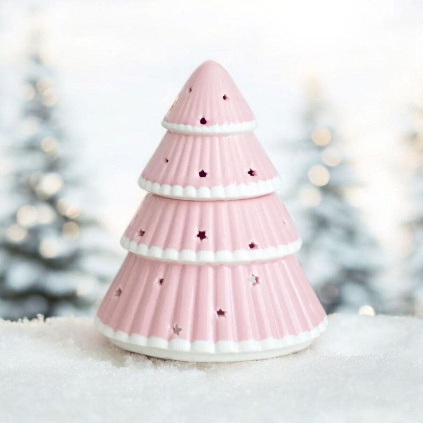 Pink Christmas Tree Tealight Melt Burner