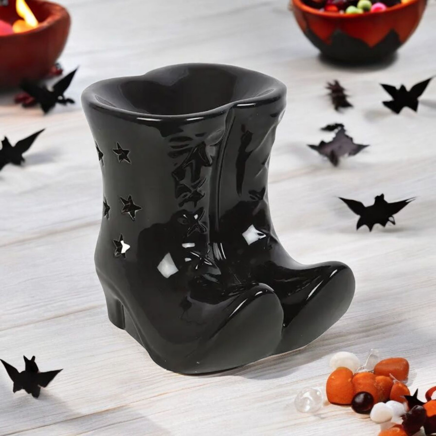 Black Witch Boots Halloween Tealight Melt Burner