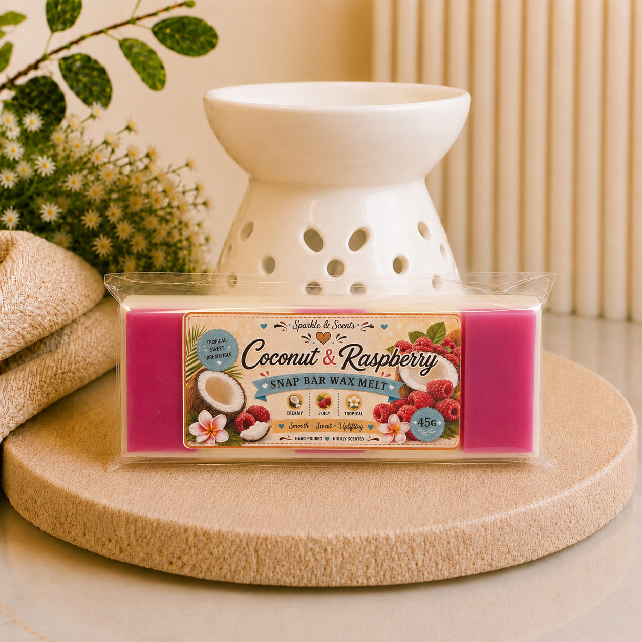 Coconut & Raspberry Snap Bar Wax Melt