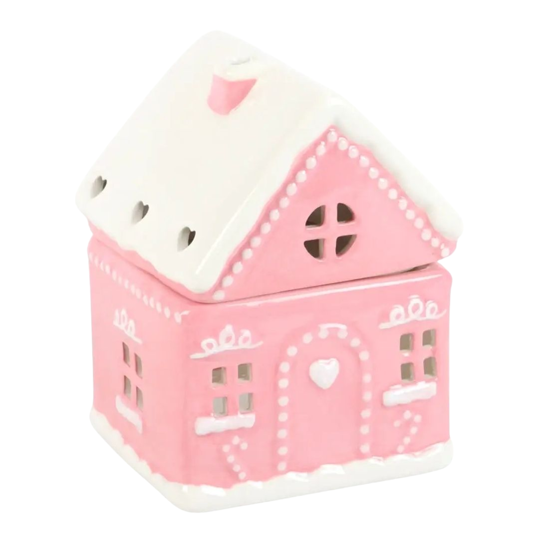Pink Gingerbread House Tealight Melt Warmer