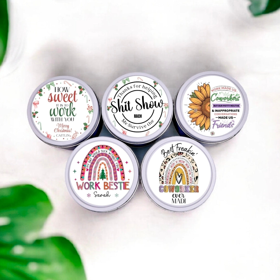 Staff, Work Colleague Thank you Candle Tins