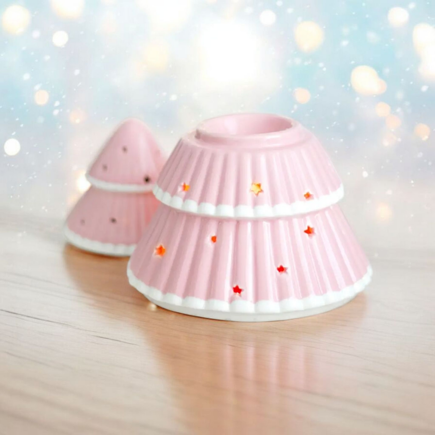 Pink Christmas Tree Tealight Melt Burner