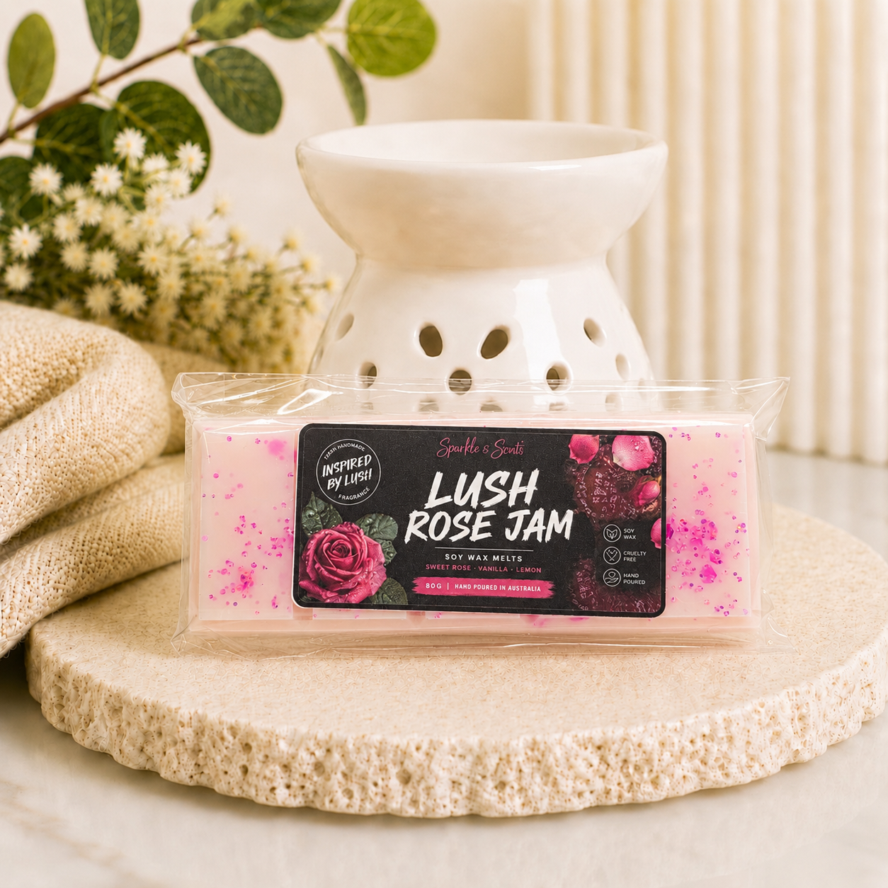 Lush Rose Jam Type Snap Bar Wax Melt