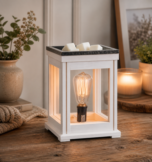 Weathered White Edison Bulb Illumination Electric Wax Melt Warmer