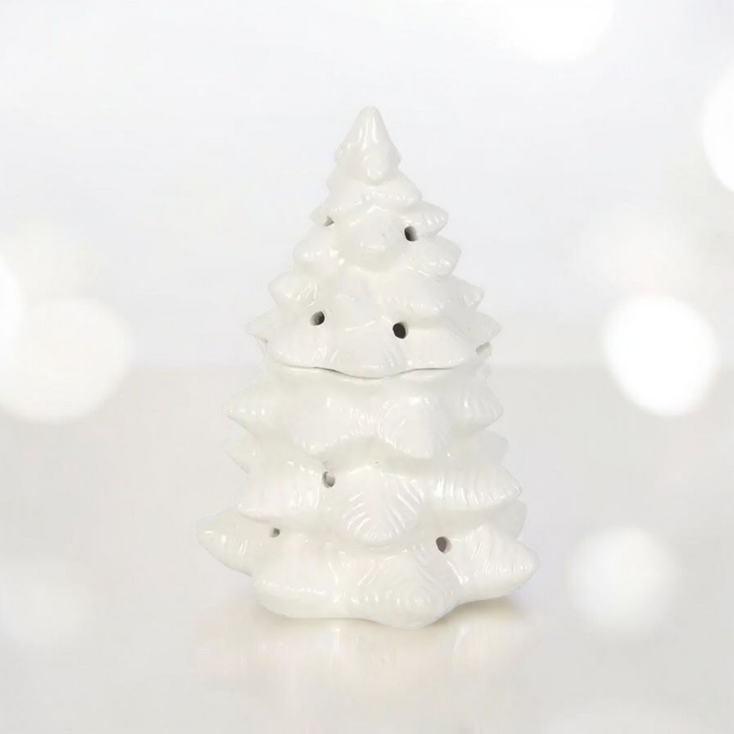 White Winter Fir Tree Tealight Melt Burner