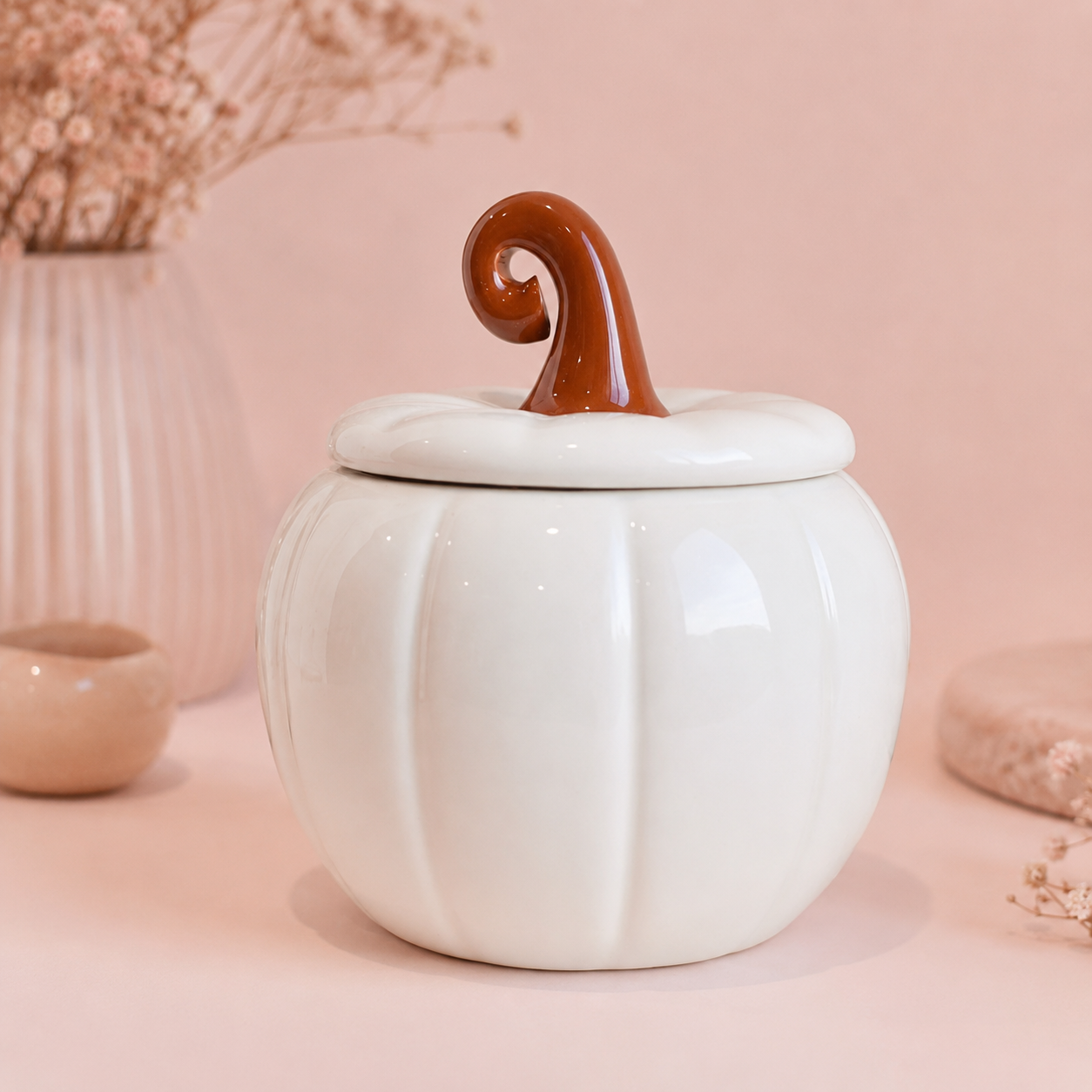 White Curly Pumpkin Tealight Wax Warmer