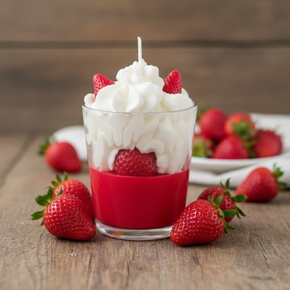 Strawberries and Cream Dessert Candle