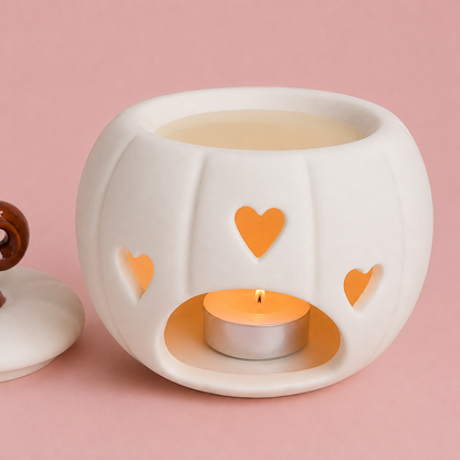 White Curly Pumpkin Tealight Wax Warmer