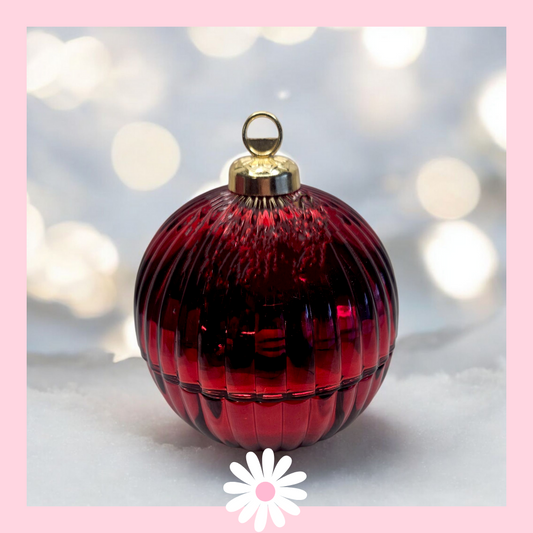 Christmas Bauble Candle - Red
