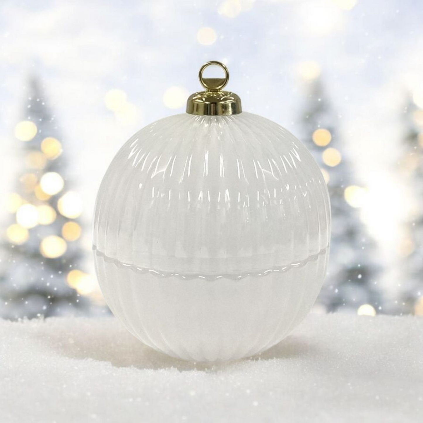 Christmas Bauble Candle - White