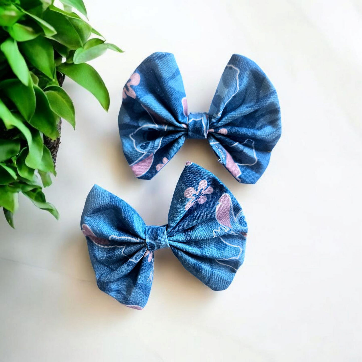 Stitch Pigtail Hair Bow Clips