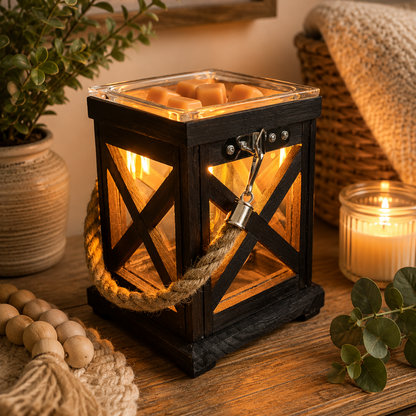 Walnut & Rope Vintage Illumination Warmer