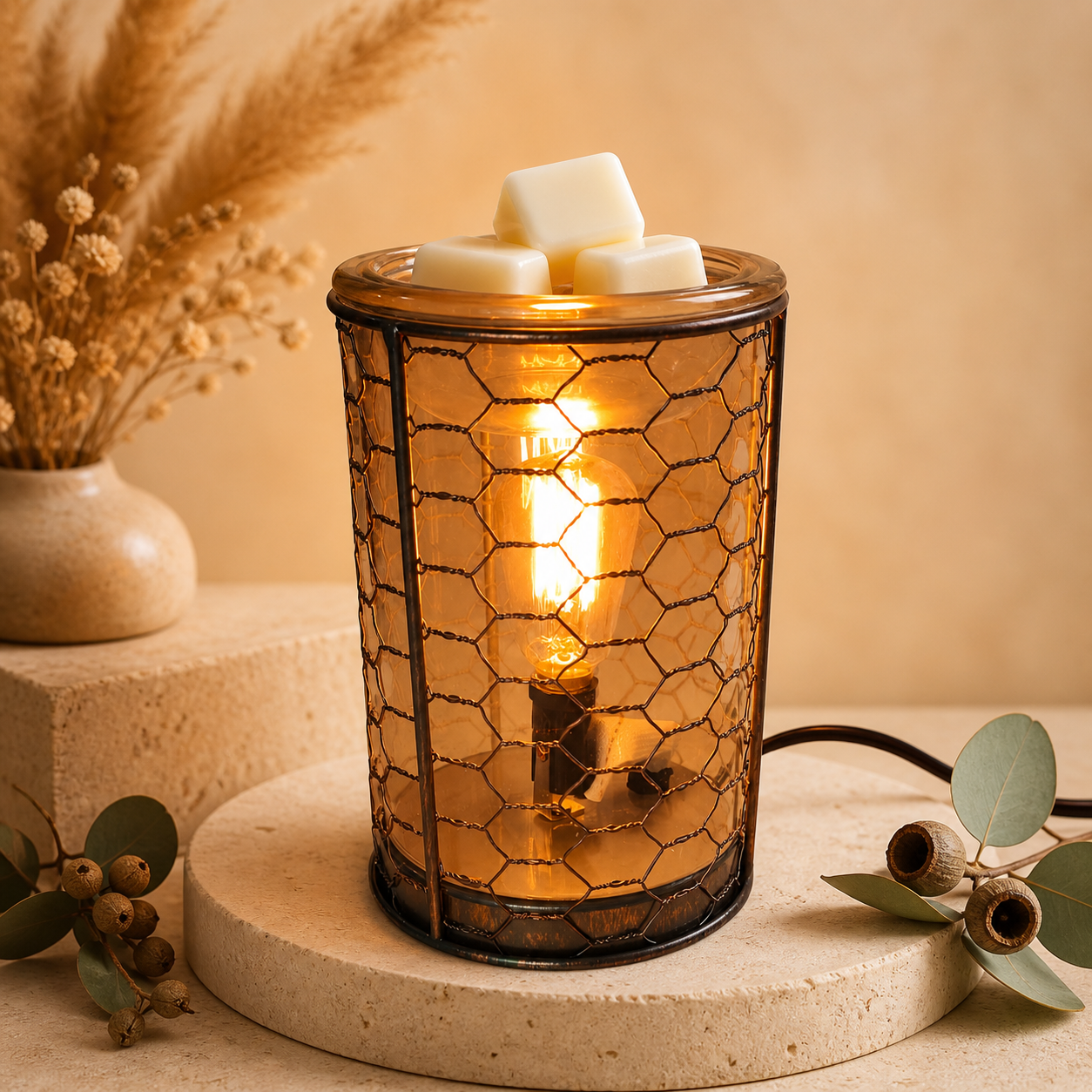 Chicken Wire Edison Bulb Electric Illumination Warmer