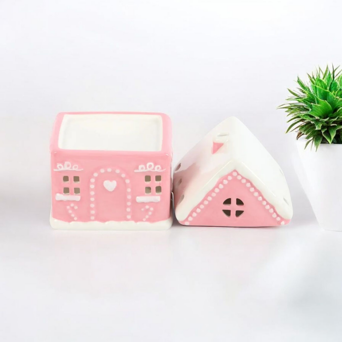 Pink Gingerbread House Tealight Melt Warmer
